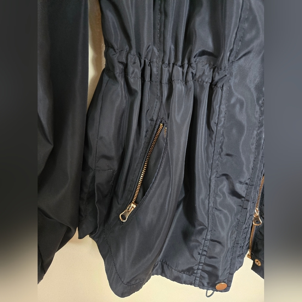 Cavalini Women's Navy Hooded Anorak Jacket Size S (Wind-breaker, Water Resistant - Picture 4 of 7